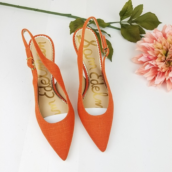 sam edelman orange pumps